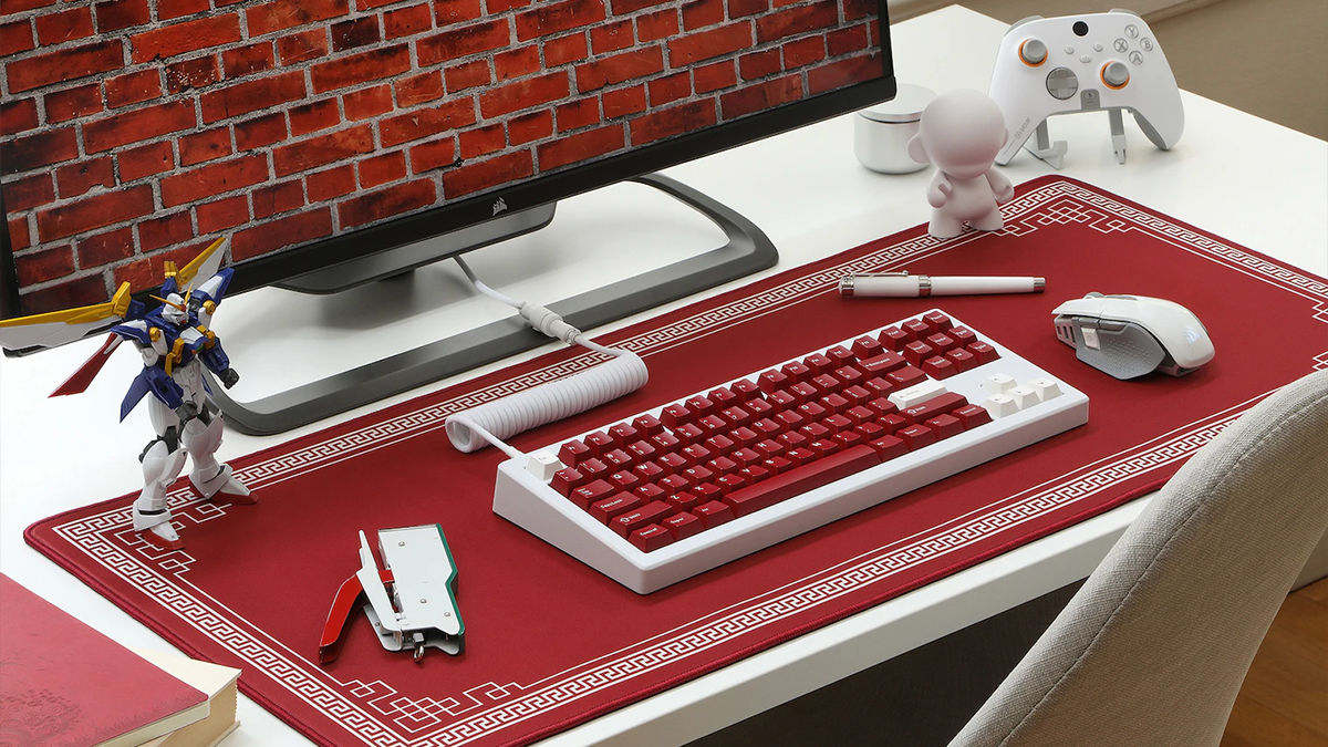 Drop CSTM80 keyboard in white and red
