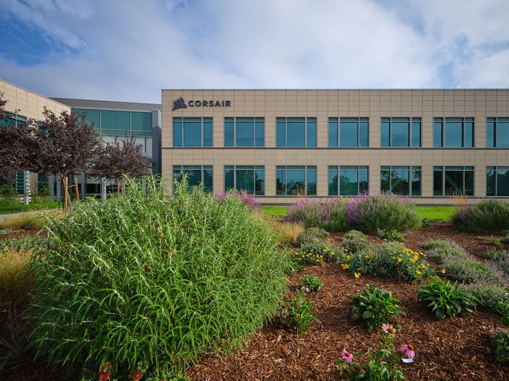 CORSAIR Commits to Climate Action by Joining The Climate Pledge with Amazon and Global Optimism Wildflowers outside Corsair HQ in Milpitas, CA